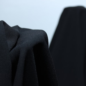 Heavy Georgette High-Quality Crepe - Luxurious Egyptian Fabric : Black