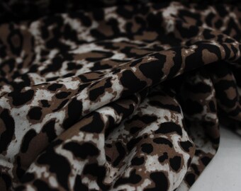 Leopard Print Viscose Fabric, Soft Rayon, Italian Dress Fabric, 59" Wide