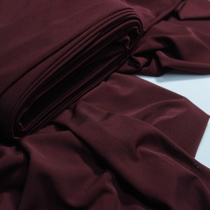 Sandy Fabric: High-Quality Draped Stretchy  - Exclusive Blend of Silk, Cotton, and Polyester, Shiny Solid Color- Claret Red