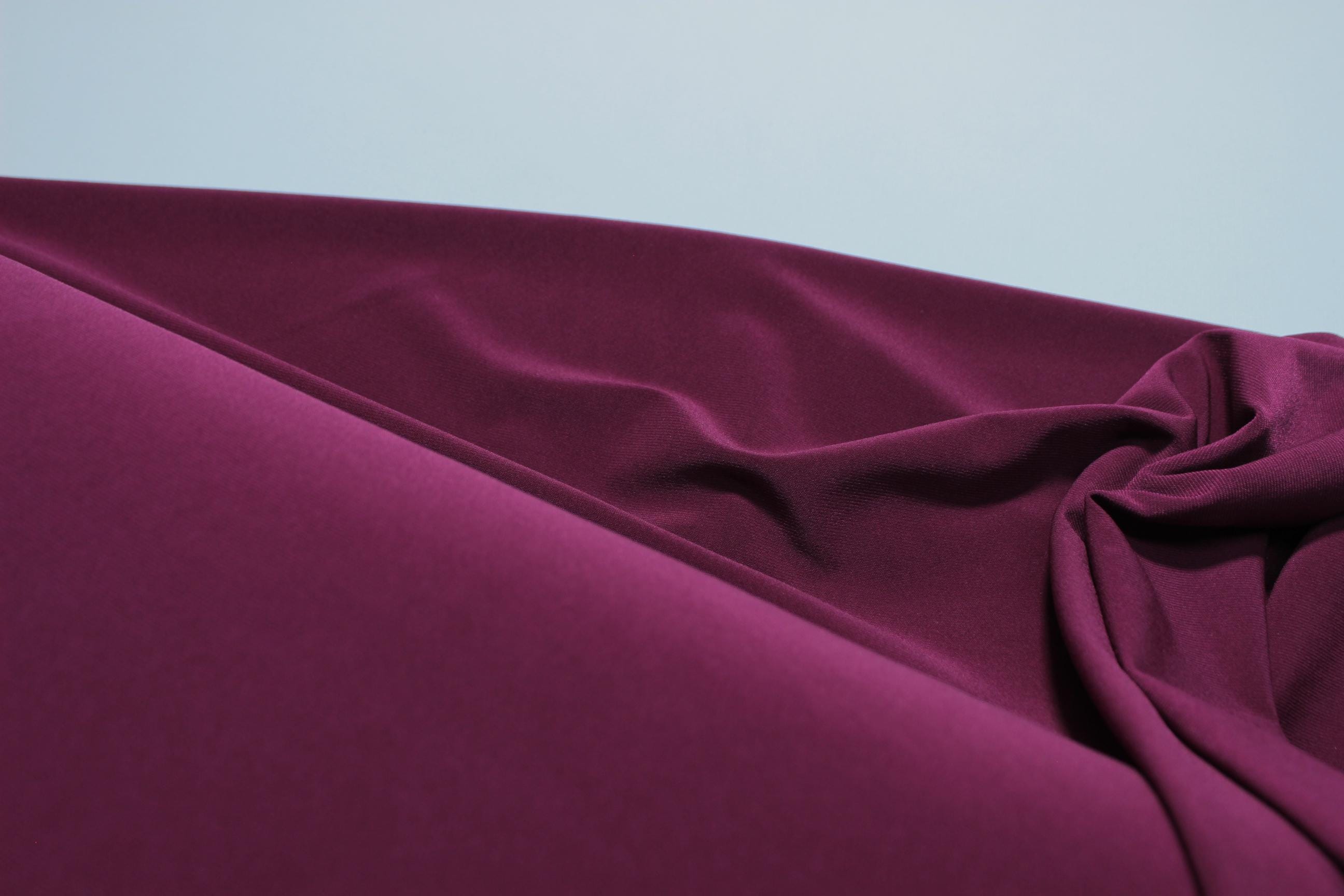 Dark Fuchsia Sandy Fabric: Silk, Cotton, Polyester Blend, Draped & Stretchy