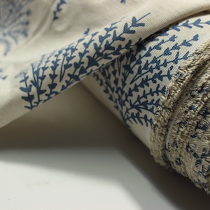 Floral  Design Linen Fabric -,Quality, Breathable, and Eco-Friendly - Ideal for Clothing, Home Textiles, and Crafts