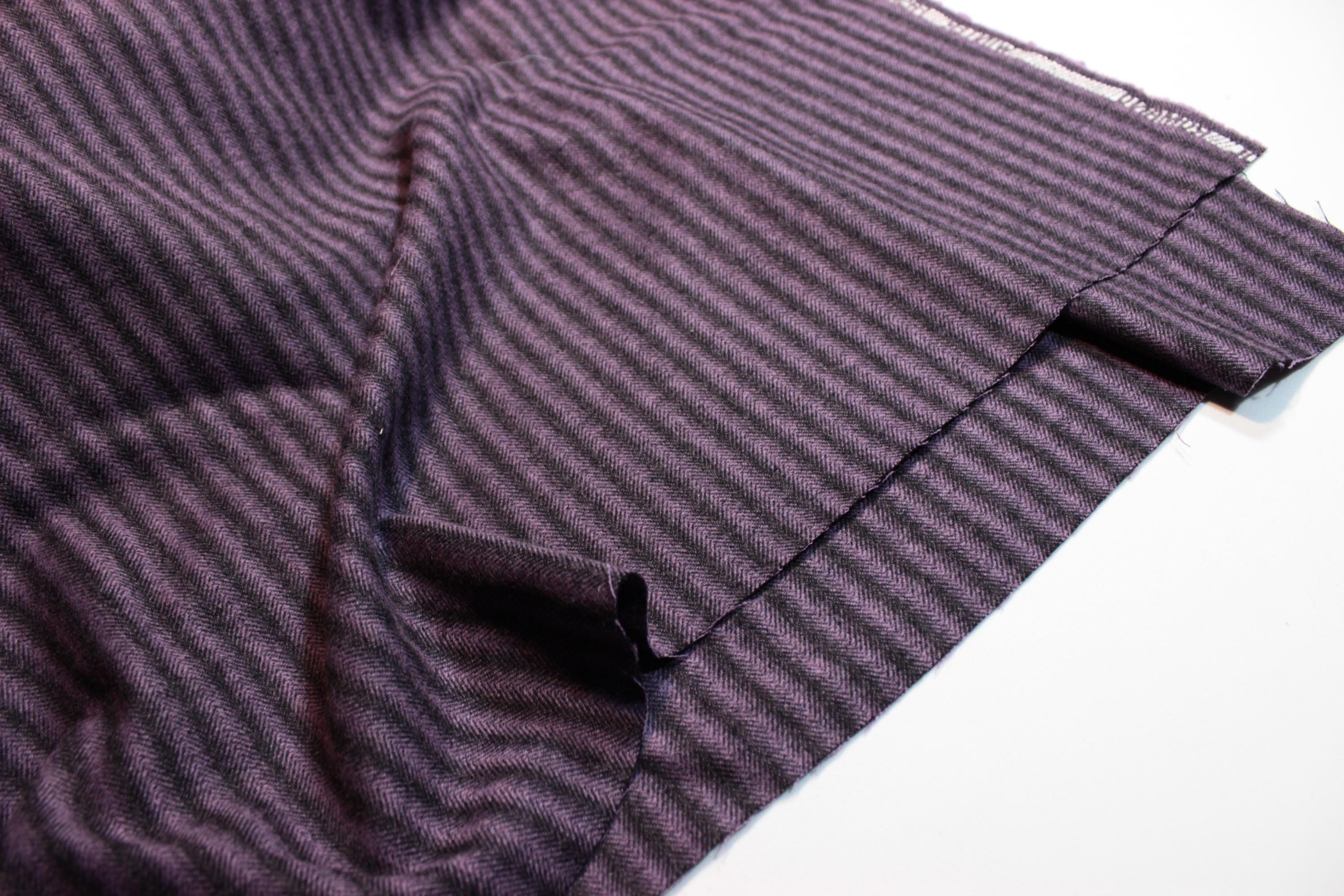 Striped Tweed Wool Fabric - Italian Woven, Winter Apparel