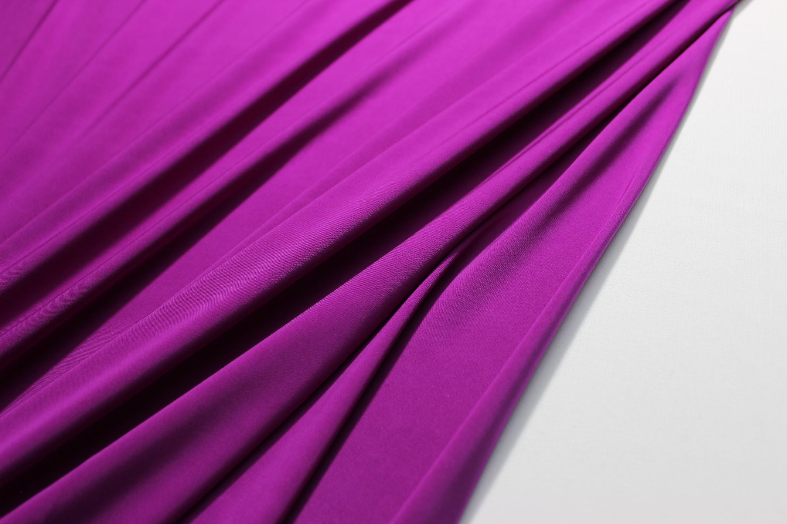 Fuchsia Sandy Fabric: Silk Cotton Blend, Draped Stretchy Material