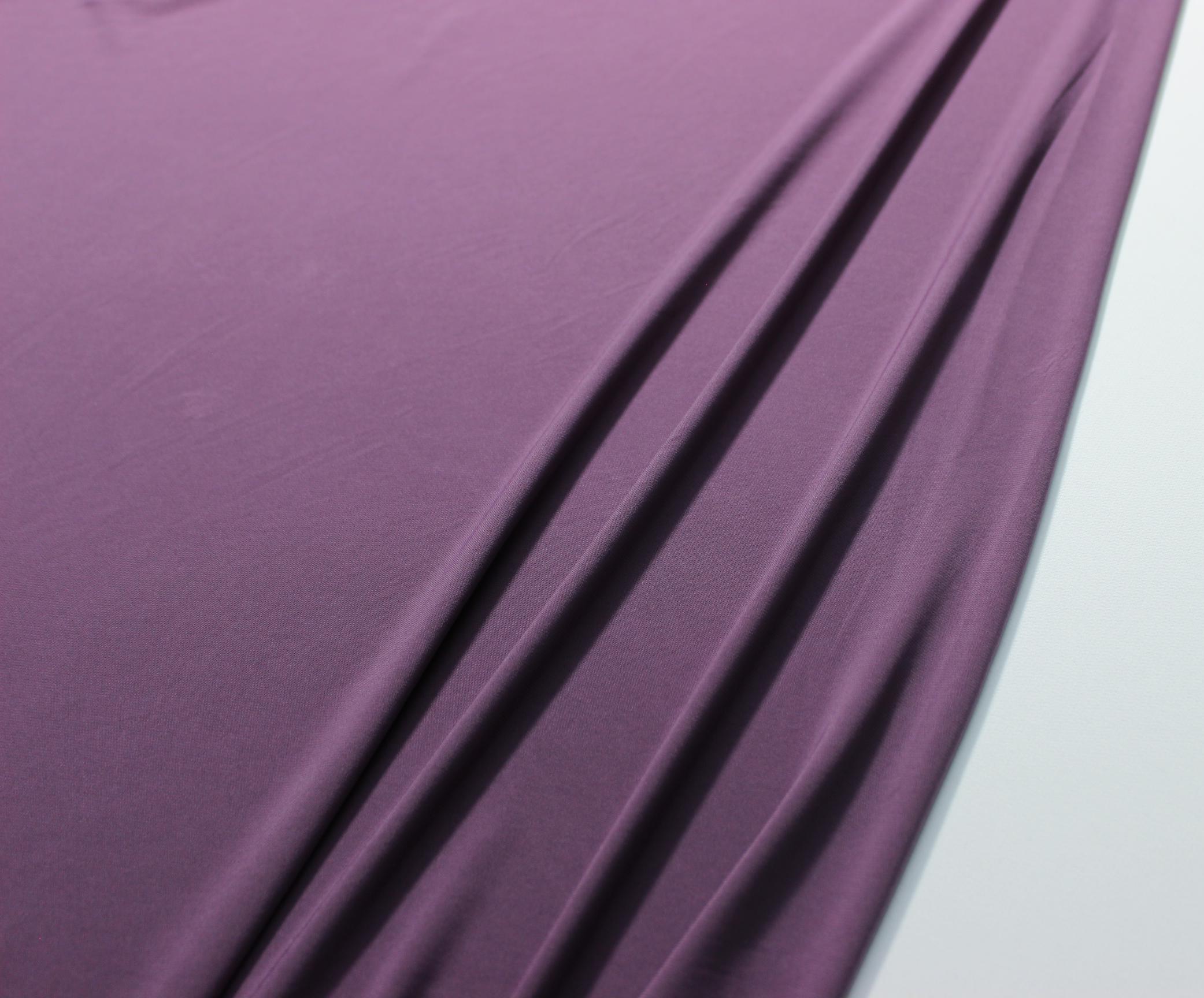 Elegant Purple Draped Stretchy Fabric: Silk, Cotton & Polyester Blend
