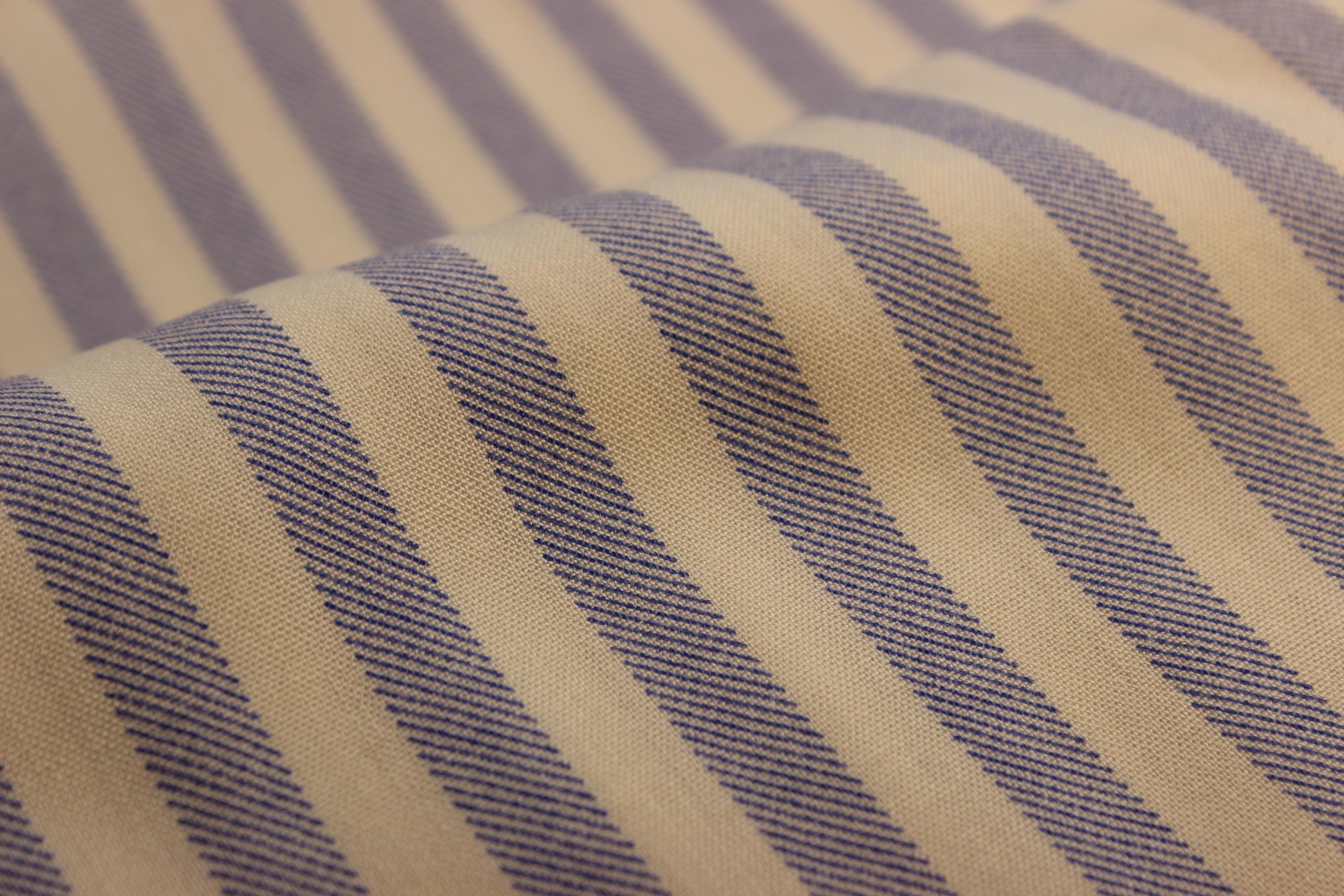 Blue and White Striped Viscose Fabric, Soft Drapey Rayon, 59" Wide