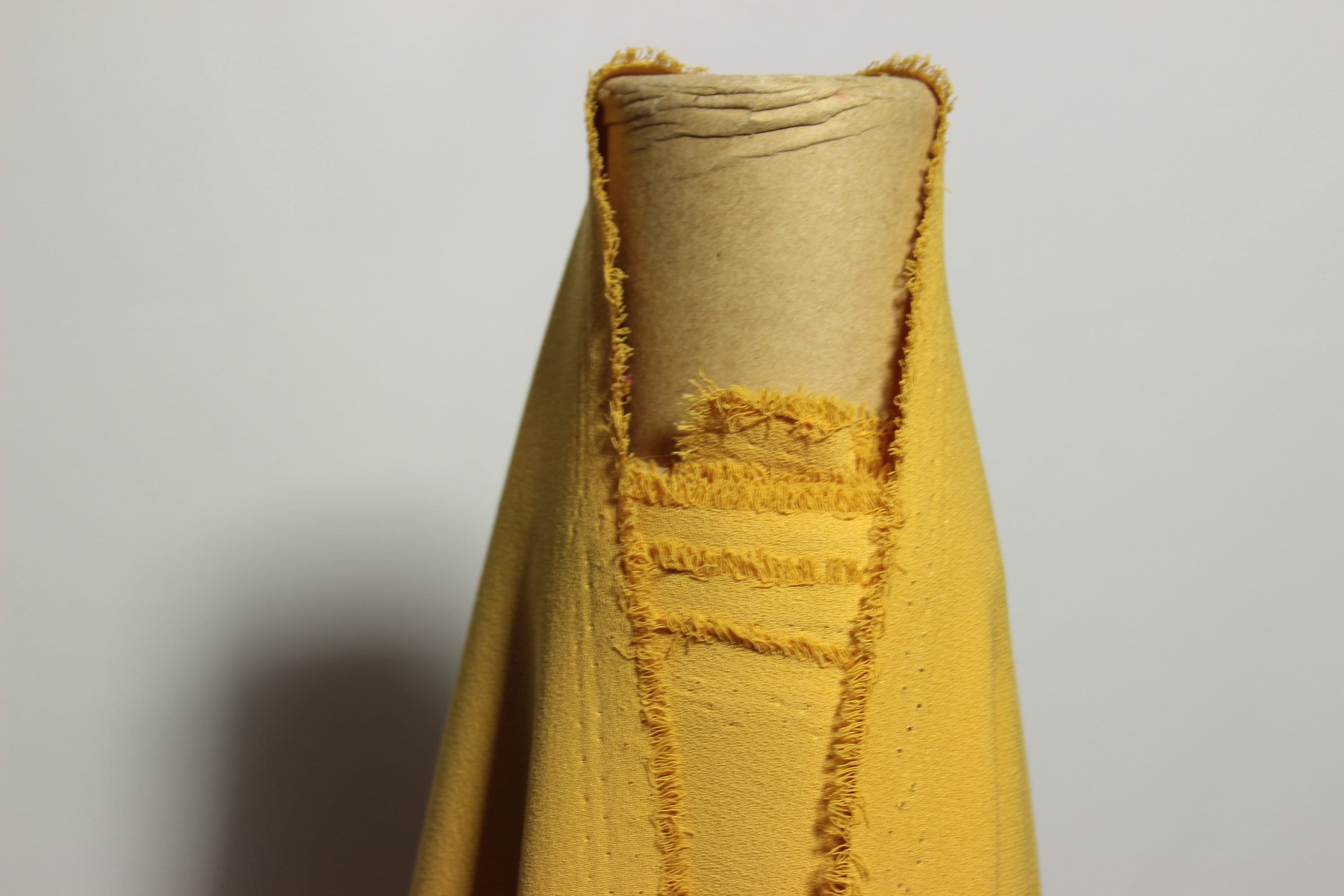 Mustard Yellow Georgette Crepe Fabric – Egyptian Polyester, 59" Wide