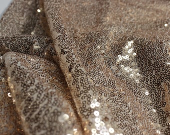 Beige Sequin Fabric, Glitz Sequins on Mesh, Party Dress Decor