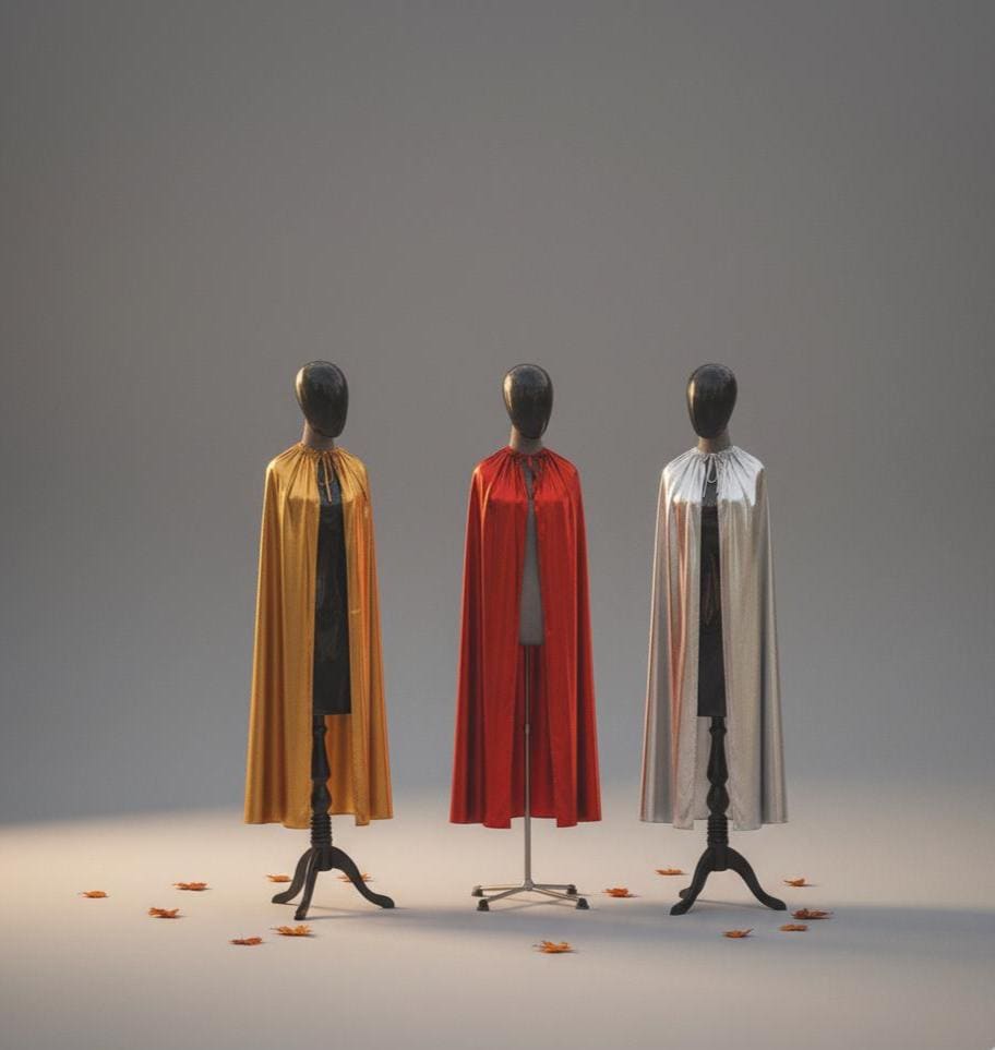 Shiny Lame Halloween Costume Cape, Superhero Wizard Cloak