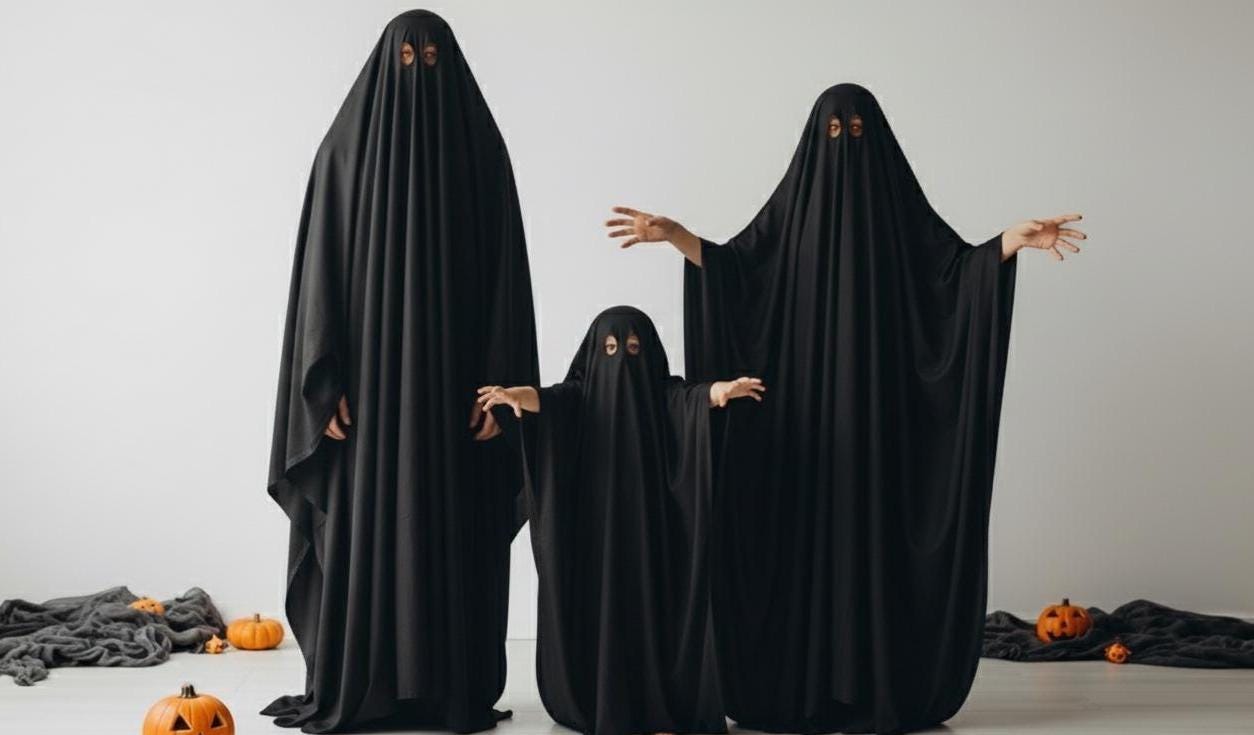 Cotton Ghost Costume, Classic Halloween Cape, No-Sew Outfit