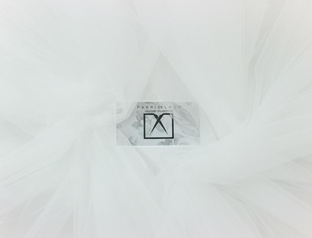 White Illusion Tulle Fabric, Soft Bridal Gown Veil Material, 118" Wide