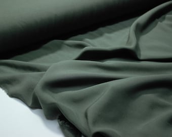 Olive Green Viscose Fabric: Breathable, Soft, 59" Wide