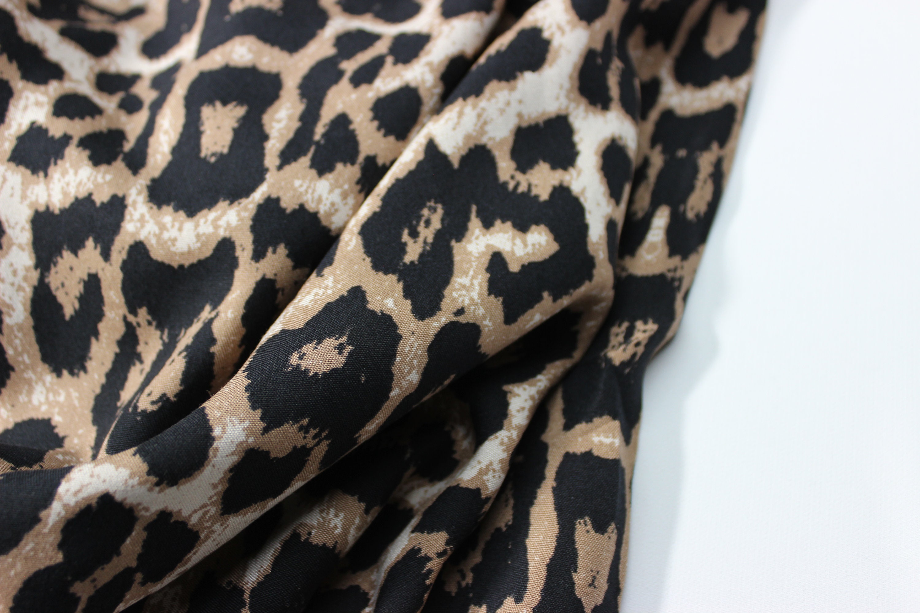 Leopard Print Viscose Fabric, Clothing Material, 59" Wide