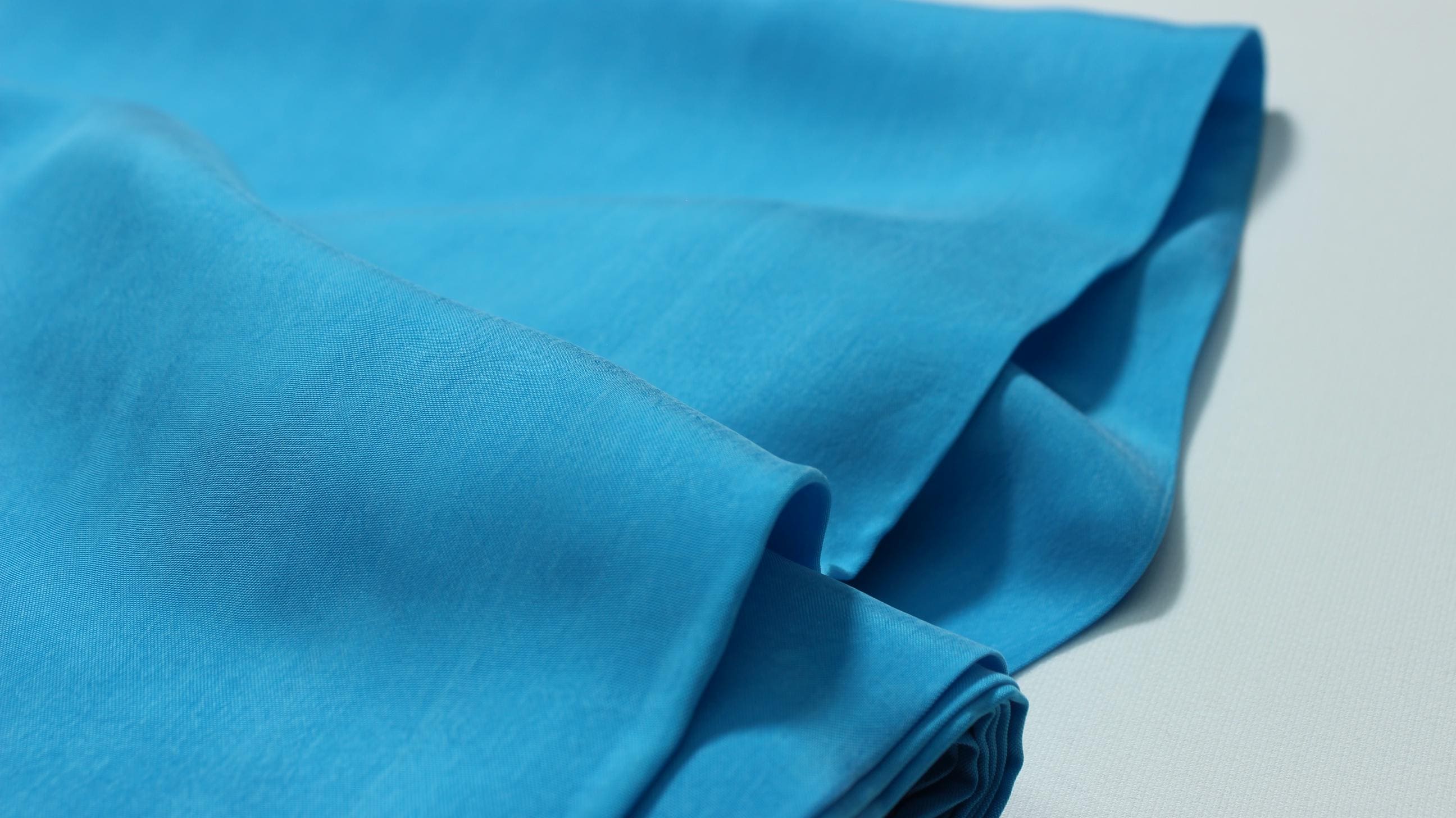 Cupro Stonewashed Fabric: Blue