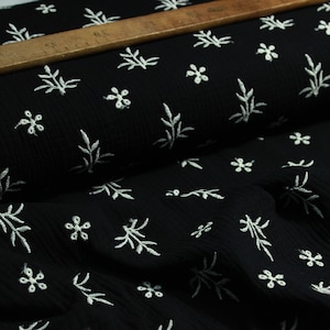 Soft and Lightweight Double Gauze Muslin Fabric -Floral, 100% Cotton - Safe for Babies, Perfect for DIY and Sewing Projects.
