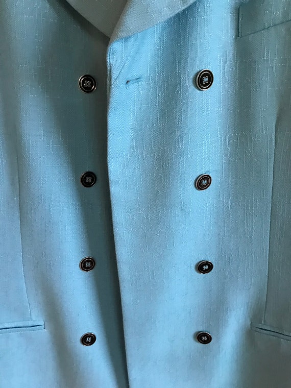 80s short-sleeved teal suit jacket women's size 1… - image 10