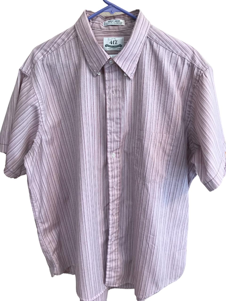 Vintage Van Heusen Oxford Shirt, Size XL: Mauve Burgundy Stripe, Short  Sleeve VGMS - Etsy