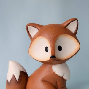 Ceramic Fox - For Fox Sake - Fox Home Decor - Fox Yard Art - Cute Fox - Woodland animal - Fox Baby Shower Decorations - Fox Baby gift -