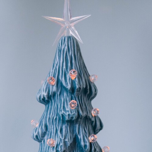 Wood Ceramic Christmas Tree Base With Light Etsy