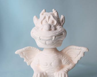 Gargoyle Bobble Head - Ceramic bisque - DIY Ceramic Project - Kids Projects - Ready to Paint Ceramics - Valentines Gift - Paint it yourself