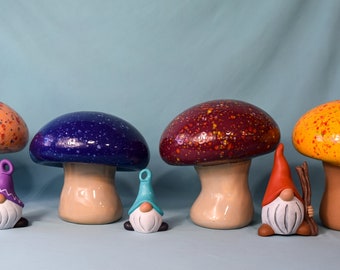 Medium Sized Garden Mushroom | Trippy Mushroom Garden | Fairy Garden Accessory | Tie Dye Toadstool | Choose Your Own Style | Vintage Mold