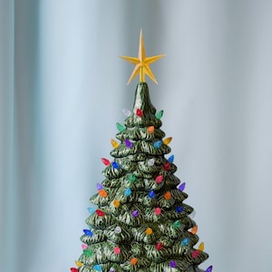 Ceramic lighted Christmas tree for a Windowsill - Xtra Large Slim Style - Christmas Centerpiece