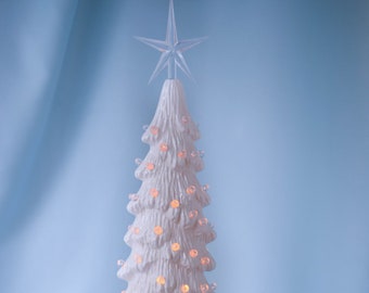 Ceramic White Christmas Tree | Slim Style | Ceramic Light