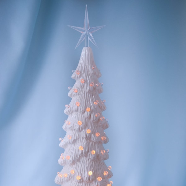 Ceramic White Christmas Tree | Slim Style | Ceramic Light