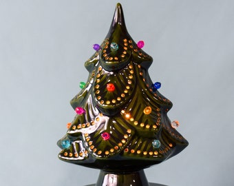 Baby-Cramer-Baum 7 Zoll | Vintage Keramik Weihnachtsbaum | Seltener Schimmel | Retro-Geschenk