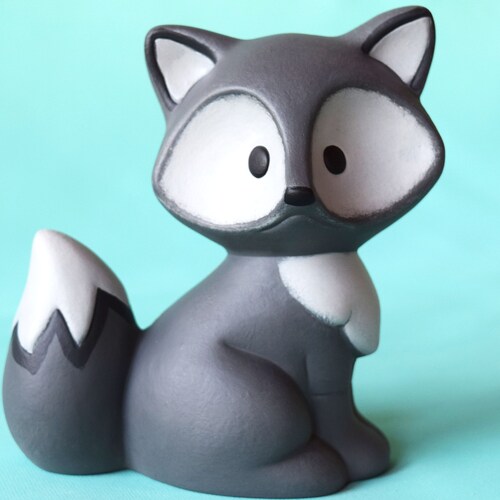 Set of 4 Ceramic Woodland Animals Baby Owl Baby Fox Baby Etsy