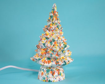 Bohemian Ceramic Tree | Eclectic Groovy Light | Vintage Style Tree | Speckled Ceramic Tree | Heirloom Christmas Tree