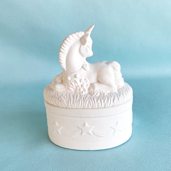 Ceramic bisque Unicorn Jewelry Box - Ceramic Bisqueware - DIY Painting Project