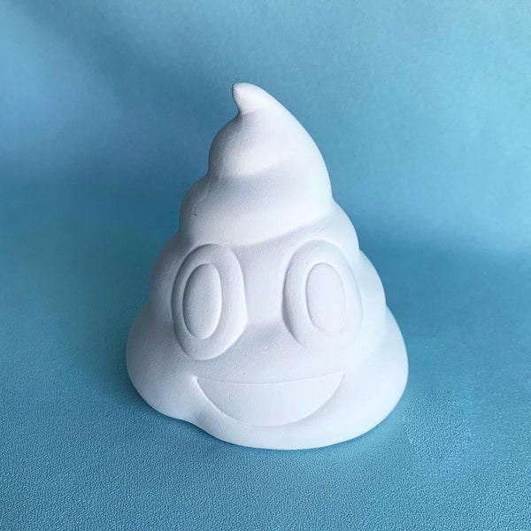 Ceramic Bisque Poop Emoji - Ready to Paint ceramics - DIY Project