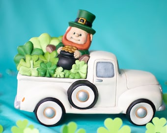 St. Patrick's Day Truck | Four Leaf Clovers | Leprechaun With Pot of Gold