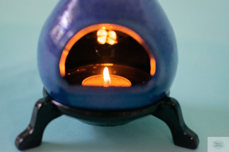 Lareira rústica de cerâmica: porta-velas e incensos estilo boho para jardim, pátio e decoração cottagecore. imagem 3