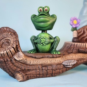 Wackelkopf Frosch aus Keramik: Niedliches Sammlerstück für´s Kinderzimmer