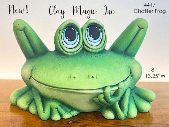 Large Unpainted Chit Chat Frog | Clay Magic | Unpainted Ceramic