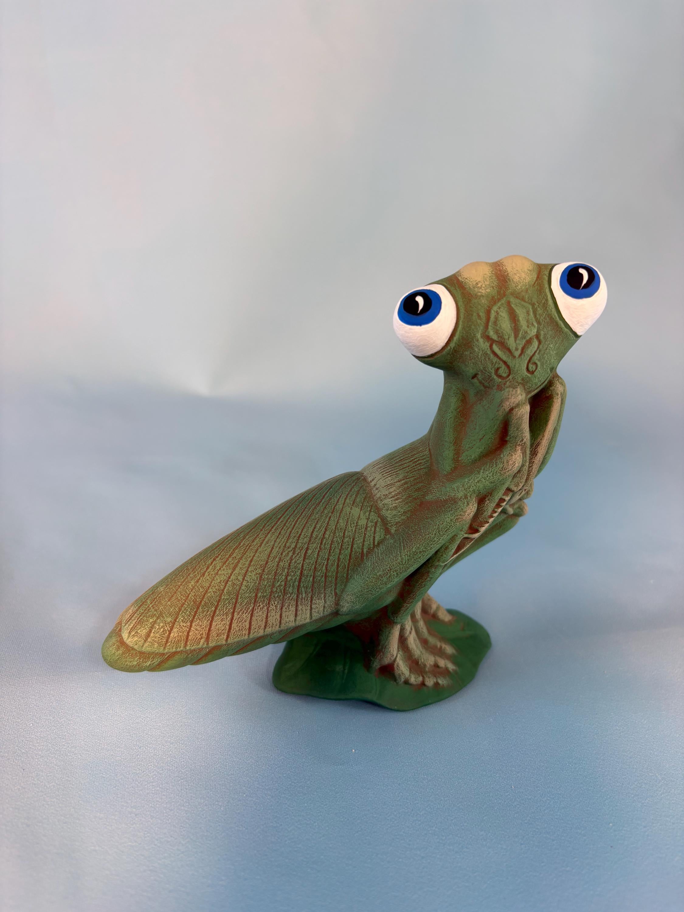 Handmade Ceramic Praying Mantis Sculpture | Unique Insect Art