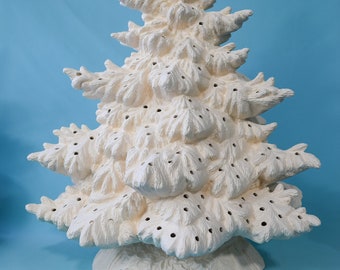 Unpainted 16.25 in Fraser Fir Ceramic Christmas Tree | Vintage