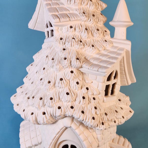 Enchanting Fairy Christmas Tree House - DIY Ceramic Bisque Painting Project for Kids & Adults