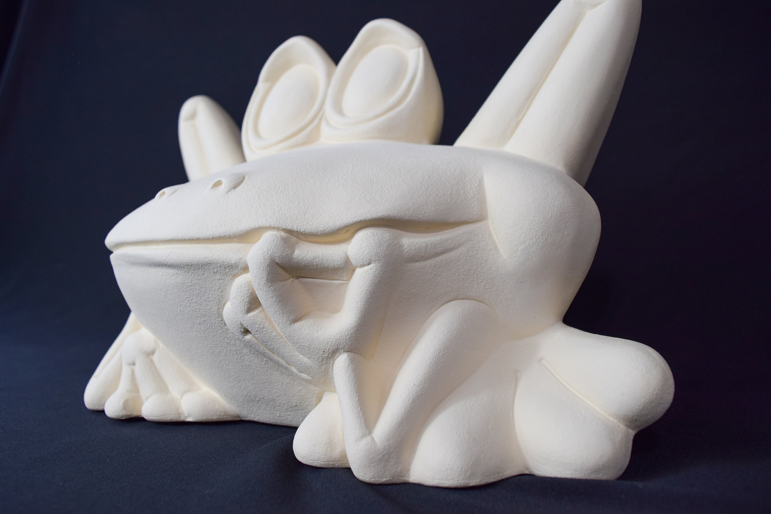Large Unpainted Chit Chat Frog | Clay Magic | Unpainted Ceramic