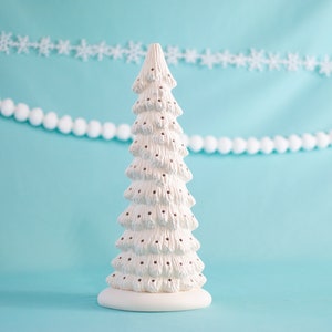 Ceramic Christmas tree in bisque - Slim Christmas Tree - 13 inches tall - Ready to paint - Painting project - DIY ceramics