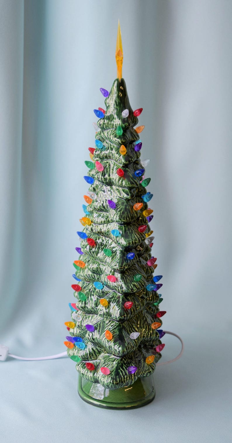 Ceramic lighted Christmas tree for a Windowsill Xtra Large Etsy
