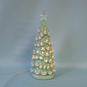 Ceramic Christmas Tree - Light Green With Snow