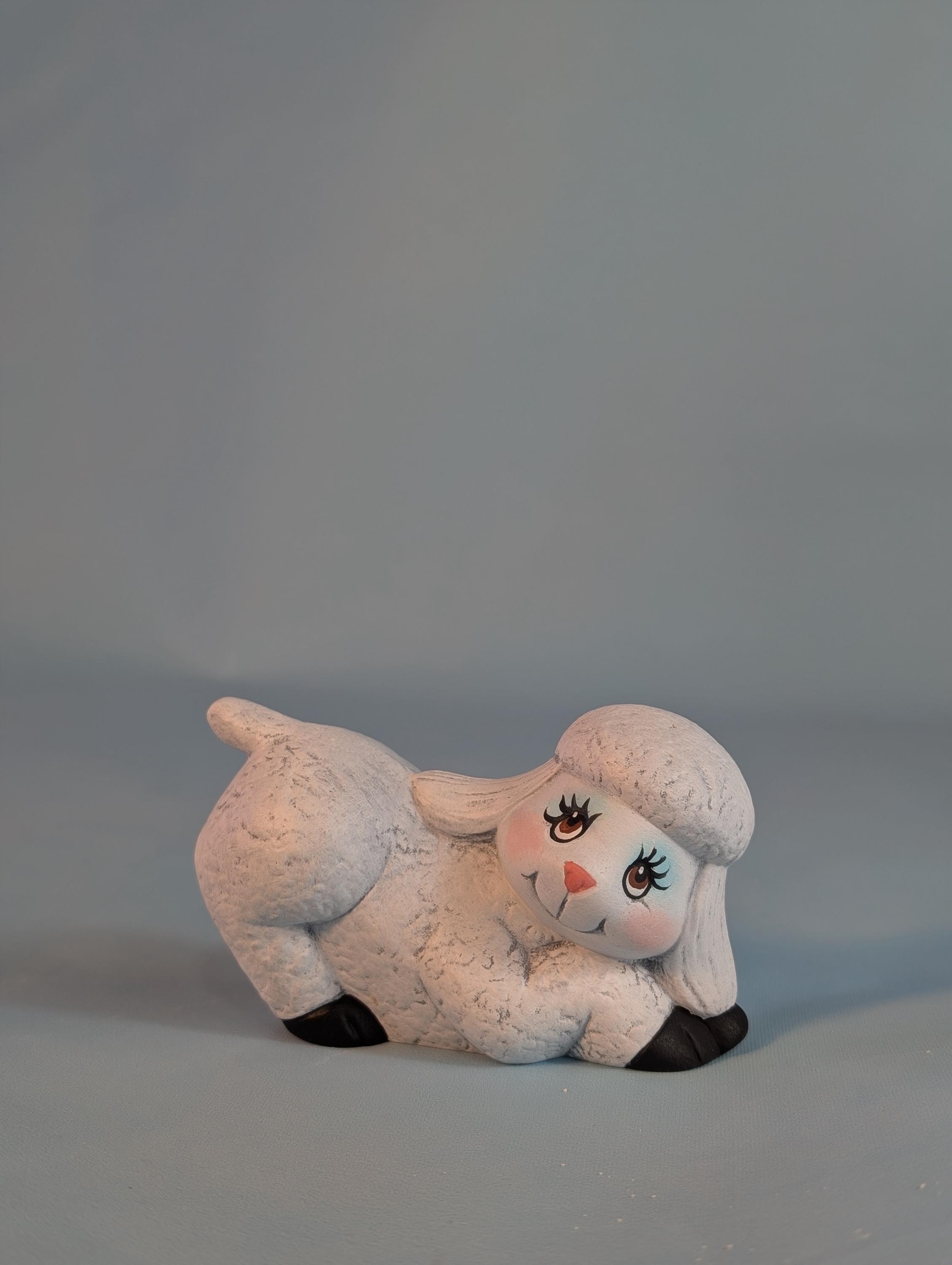 Ceramic Lambs - Set of 3 Spring Lambs - Baby Sheep- Cute Little