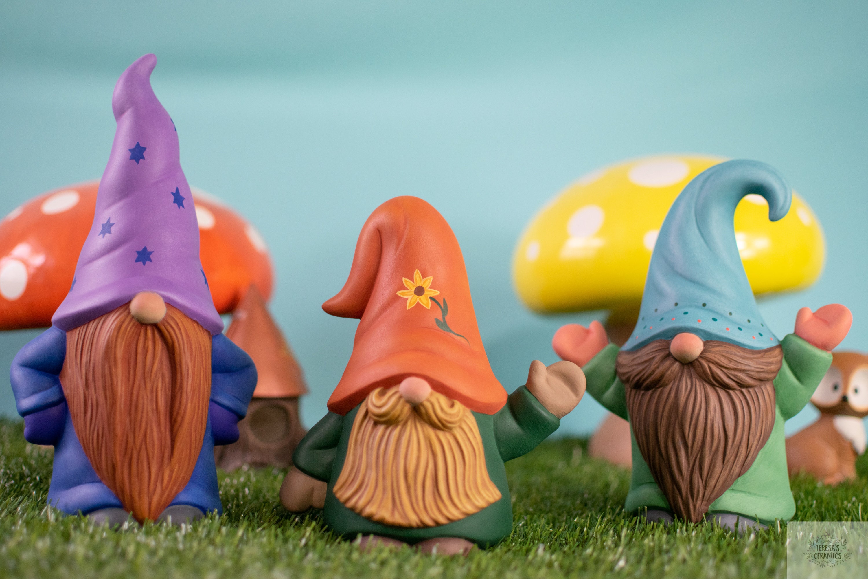 Whimsical Woodland Gnomes | Wizard Garden Gnome | Earthy Garden