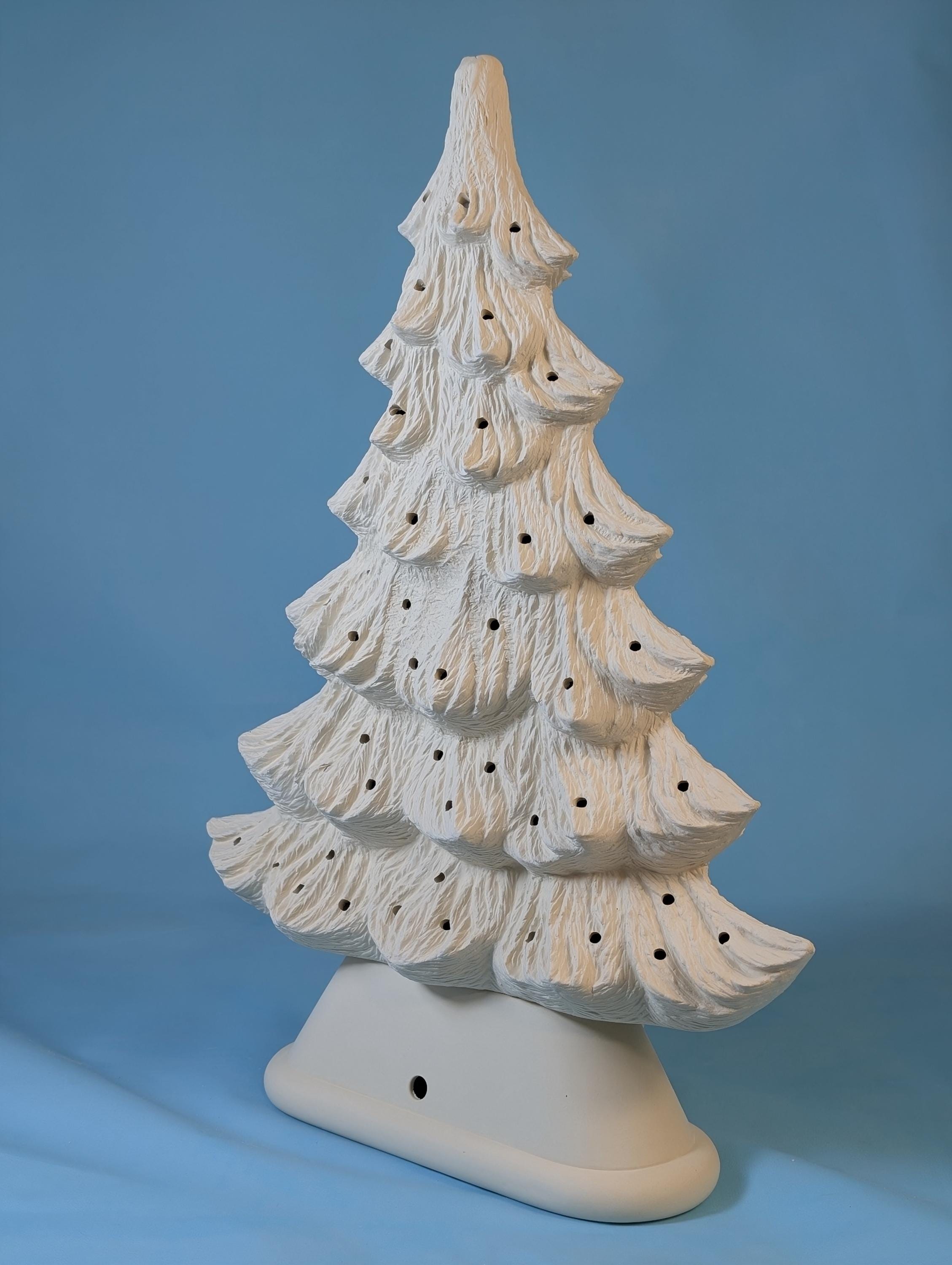 Vintage 16-inch Unpainted Thin Profile Nowell Ceramic Christmas