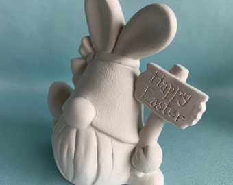 Ceramic Bisque Easter Bunny Gnome | DYI | Paint It Yourself | Easter Gnome