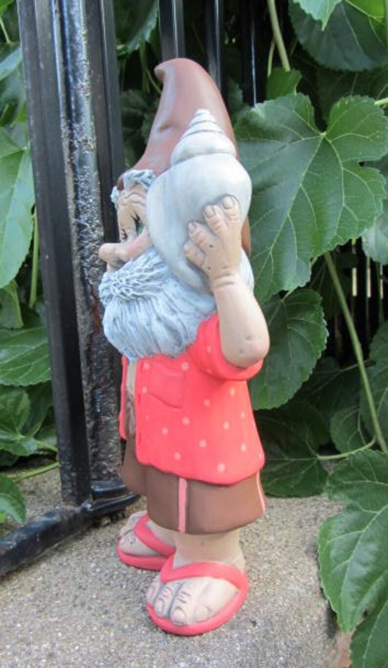 Snäckskal, strandtomtefigur | Sommarkustdekor | Söta sandaler, snäcksnäcka | Gåva till sjöstuga bild 4
