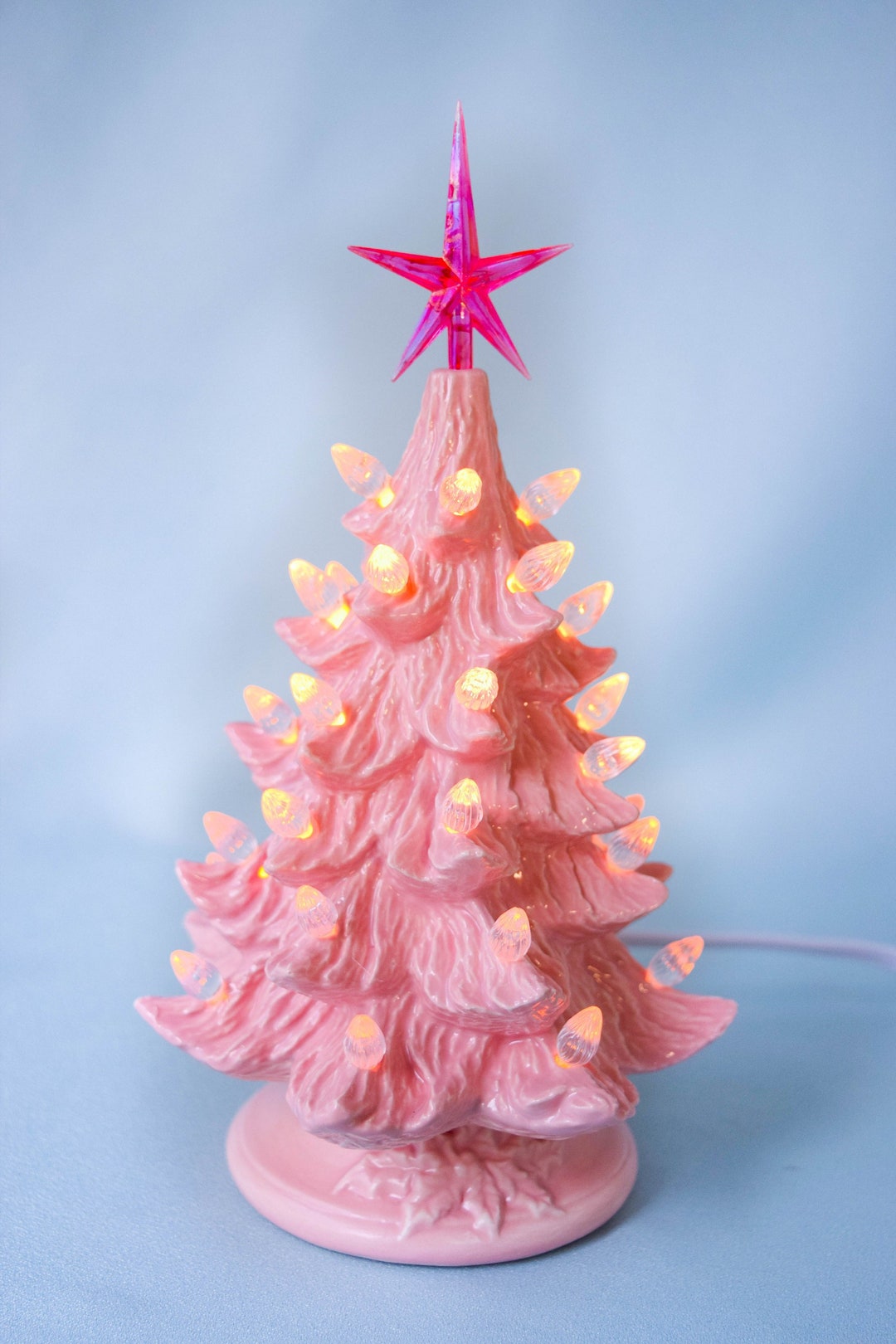 Pink Ceramic Christmas Tree 8 Inches Tall Etsy