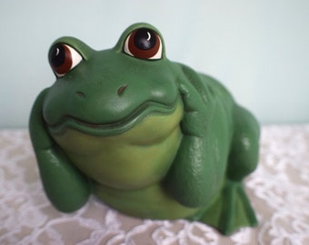 Hear No Evil Frog - Garden Frog - Ceramic Frog - Yard Art - Patio Decor - Garden Decor - Gardening Frog - Outdoor Frog - Cute Frog